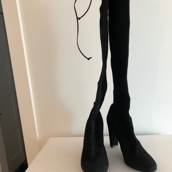 Stuart Weitzman Highland Over the Knee Black 8 - Picture 3 of 6